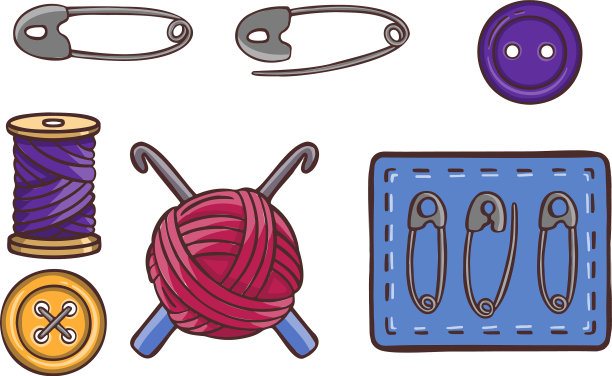 针织缝纫符号设置针线活图标图片下载