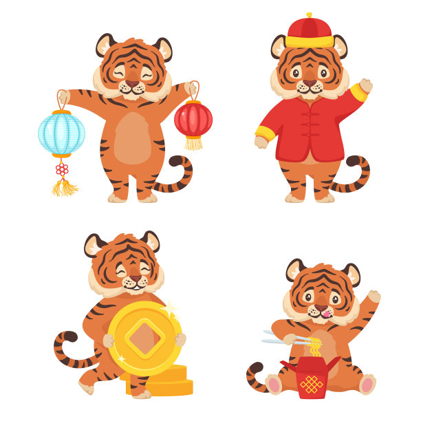 卡通风格的老虎图片下载