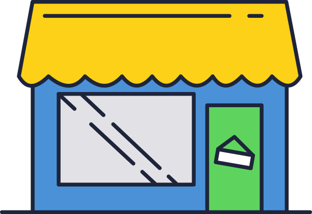 商店商店建筑图标孤立在白色上图片下载