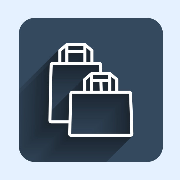 用白线纸分隔购物袋图标图片下载