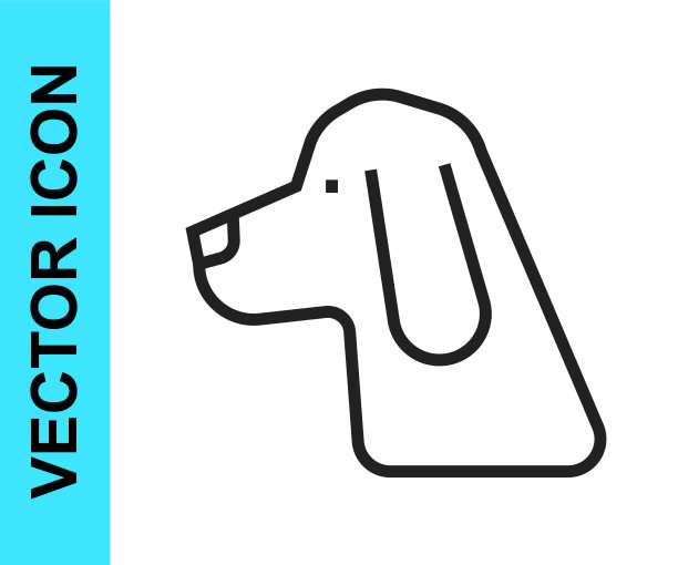 黑线猎犬图标孤立在白色图片下载