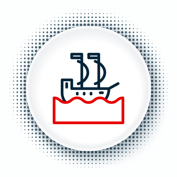 线帆船或帆船图标孤立上图片下载