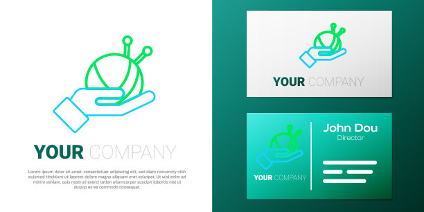 线纱球与针织针图标隔离图片下载