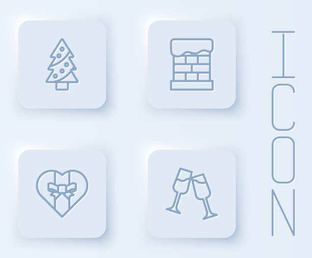 设置线圣诞树烟囱礼盒和图片下载