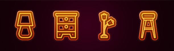 设线台灯家具床头柜地板图片下载