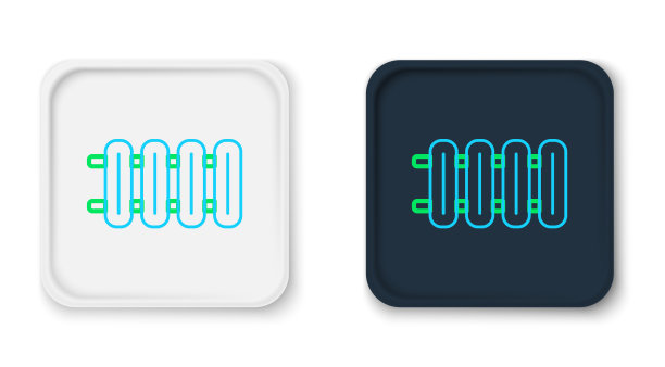 线加热散热器图标孤立在白色上图片下载