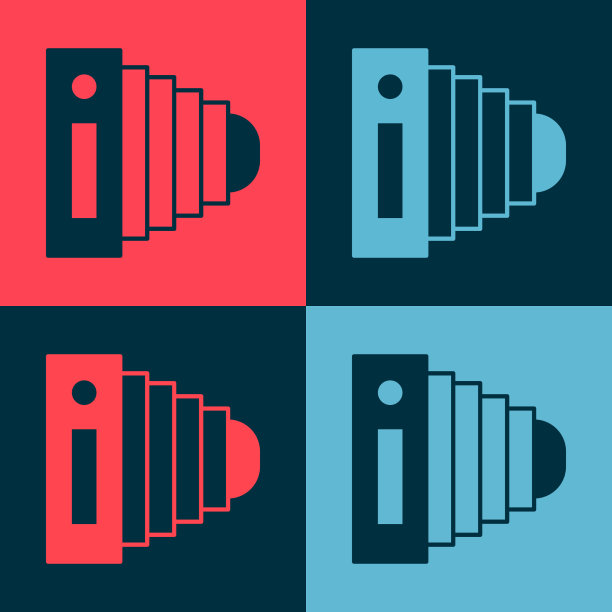 波普艺术照片相机图标孤立的颜色图片下载