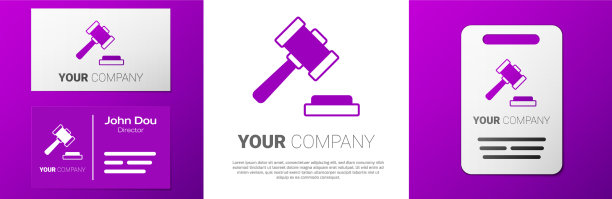 标志型法官木槌图标孤立在白色图片下载