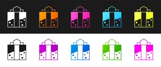 设置矿坑入口图标隔离在黑色和白色图片下载