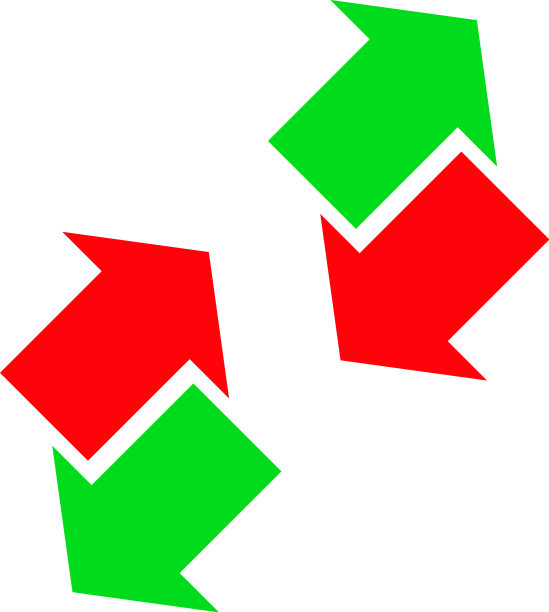 绿色箭头和红色箭头分别指向上下图片下载