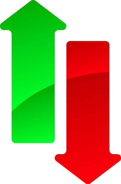 绿色箭头和红色箭头分别指向上下图片下载