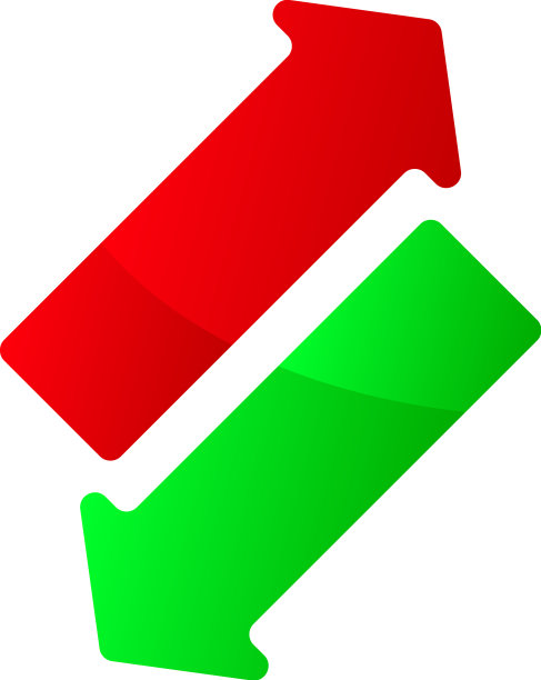 绿色箭头和红色箭头分别指向上下图片下载