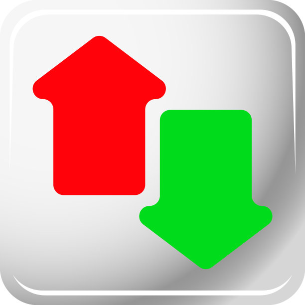 绿色箭头和红色箭头分别指向上下图片下载