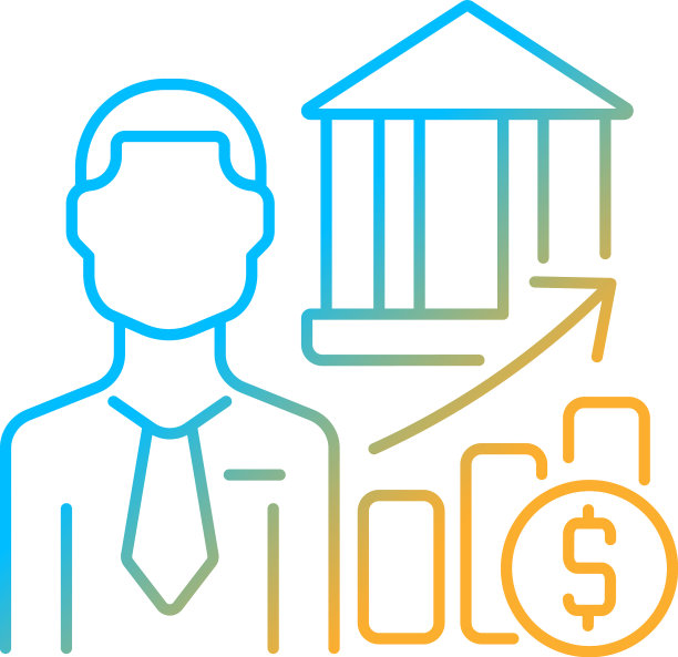 投资银行家梯度线性图标图片下载