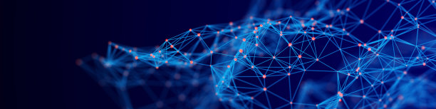 多边形背景与点和线。网络连接结构。科学和技术。3 d图片下载