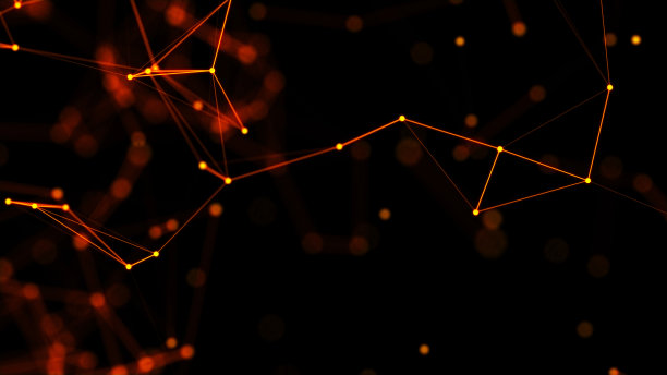 数字网络连接。点与线的抽象连接。技术背景。丛的效果。3 d渲染。图片下载