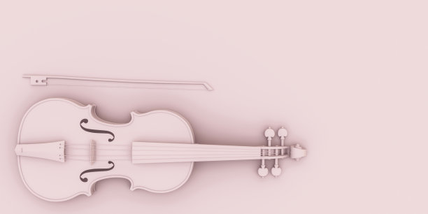 小提琴孤立在粉红色的背景图片下载