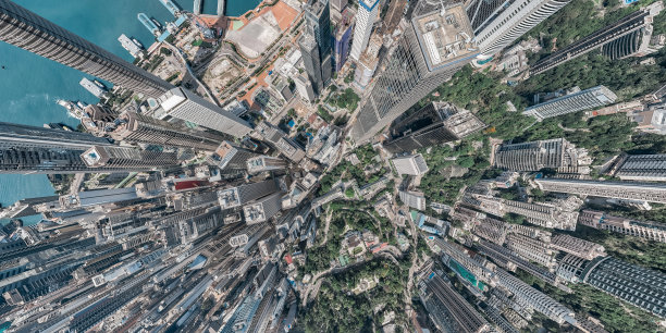 鸟瞰香港城市全景图片下载