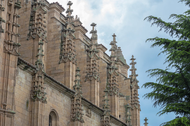 西班牙萨拉曼卡圣埃斯特班修道院哥特式建筑尖顶的细节图片下载