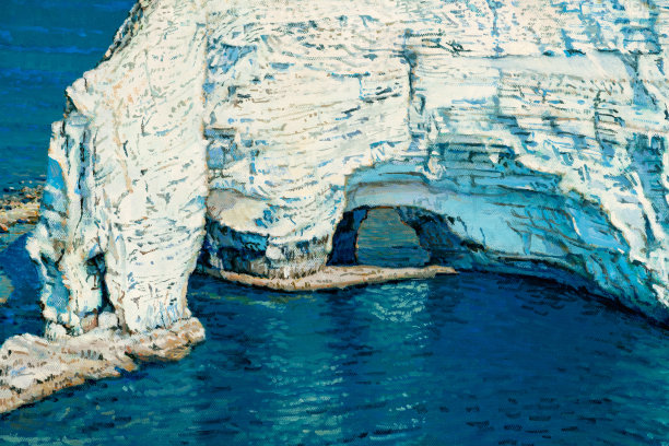 埃特里塔特白垩崖油画细节图片下载