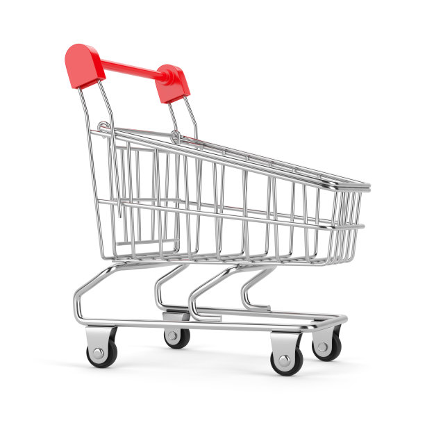 购物车孤立在白色背景。3 d渲染。图片下载
