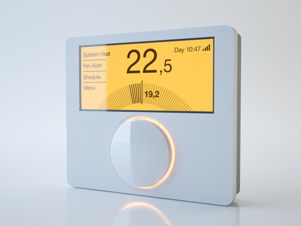 智能数字，可编程温控器隔离在白色，3D插图图片下载