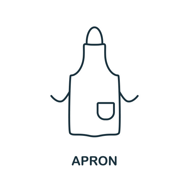 围裙行图标。单色简单围裙轮廓图标模板，网页设计和信息图图片下载