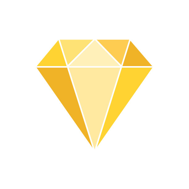 黄金钻石图标孤立在白色背景。图片下载