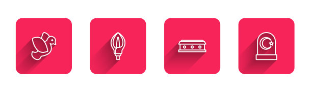 用十字和十字形镶嵌线鸽子百合花棺图片下载