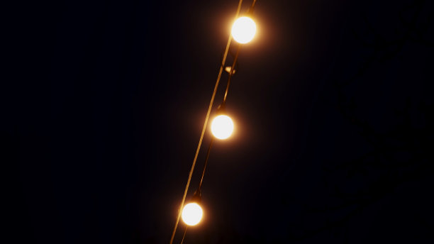 室外暖灯灯泡装饰花环图片下载