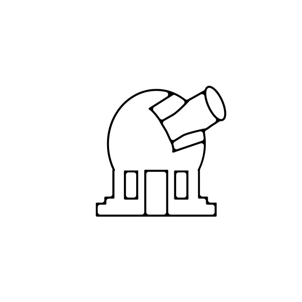 天文台望远镜细线图标天文台图片下载