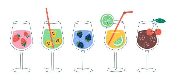 矢量插图的夏季鸡尾酒图片下载