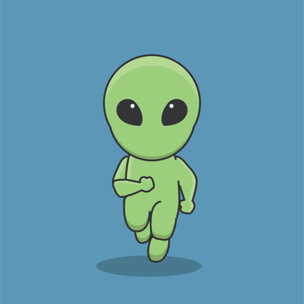 外星人宇航员星系宇宙太空机器人星际可爱的角色矢量图标卡通涂鸦图片下载