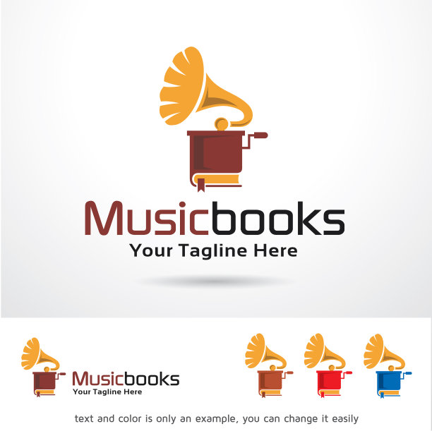 音乐图书logo模板图片下载