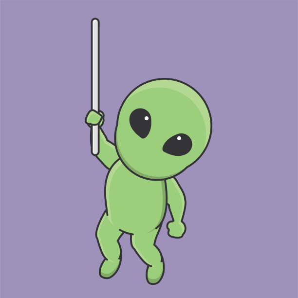 外星人宇航员星系宇宙太空机器人星际可爱的角色矢量图标卡通涂鸦图片下载