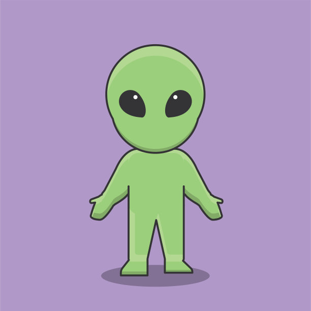 外星人宇航员星系宇宙太空机器人星际可爱的角色矢量图标卡通涂鸦图片下载