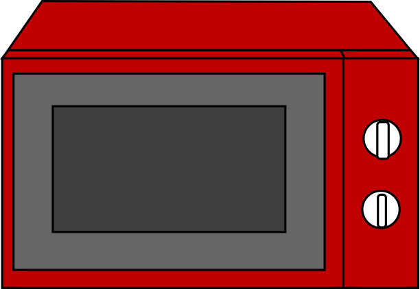 红色微波炉插图材料图片下载