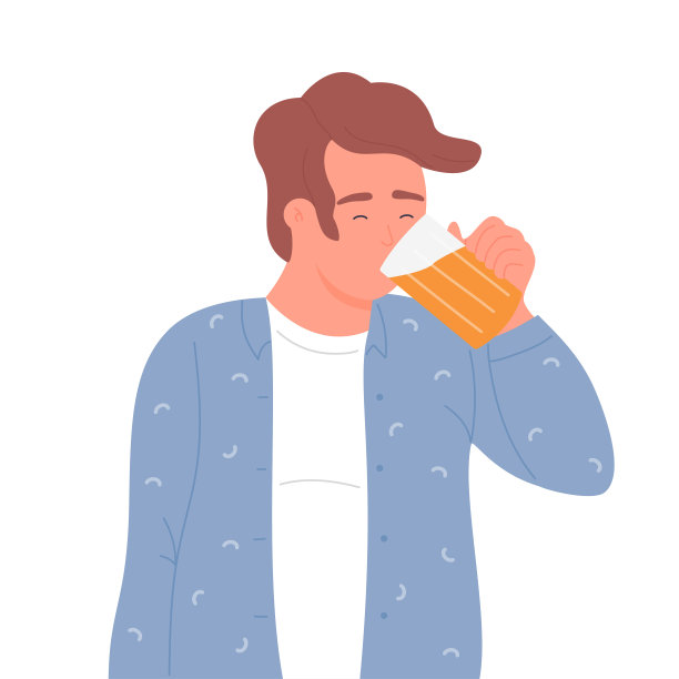年轻人喝啤酒的杯子图片下载