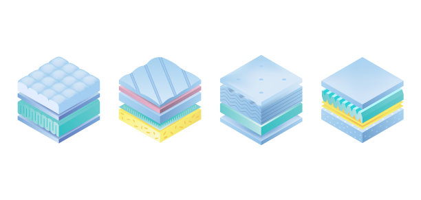 分层矫形床垫图标设置等距图片下载
