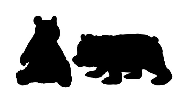 熊猫夫妇轮廓图片下载