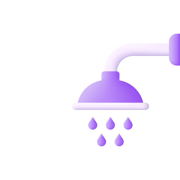 3d淋浴隔离在白色背景。新潮和现代矢量在3d风格。图片下载