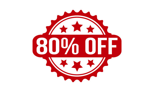 80折的橡皮图章红色80折的橡皮垃圾图片下载