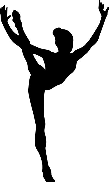 体操少女艺术体操剪影图片下载