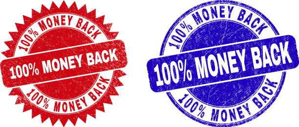 100折退款和玫瑰图案邮票图片下载