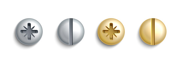 金属螺丝头与现实螺栓线或图片下载