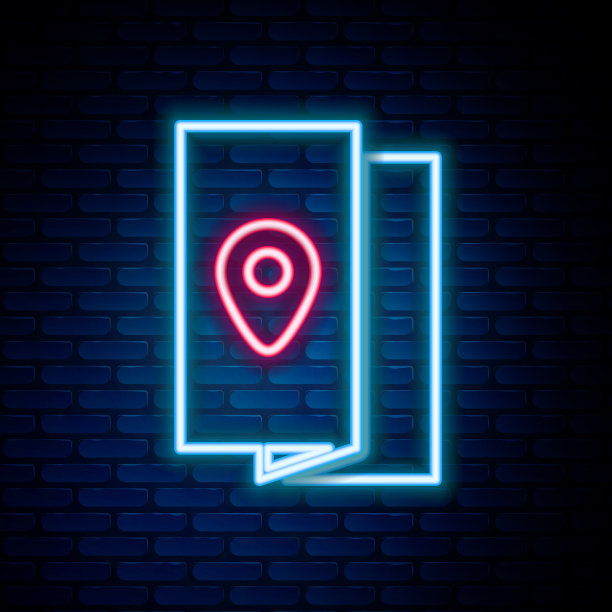 发光的霓虹灯线封面书旅游指南图标图片下载