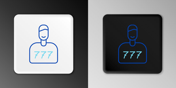 线幸运的玩家图标孤立的灰色背景图片下载