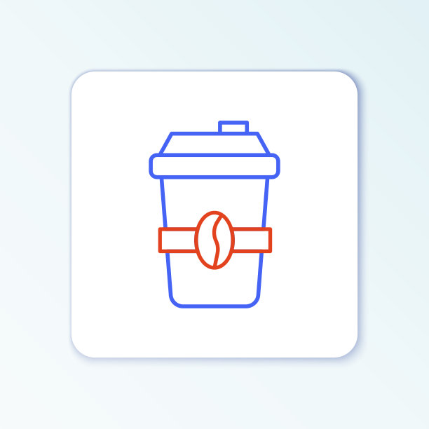 线咖啡杯去图标孤立在白色图片下载