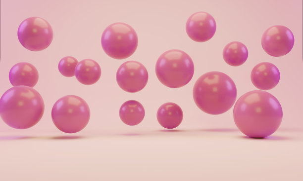 抽象的球在粉红色的背景图片下载