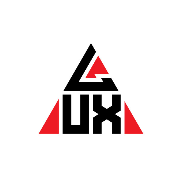 带有三角形的lux字母logo设计图片下载